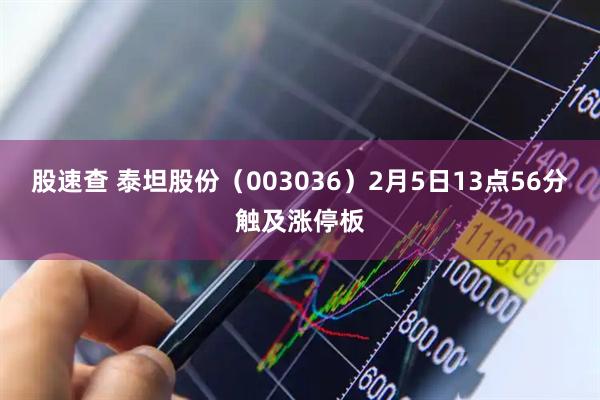 股速查 泰坦股份（003036）2月5日13点56分触及涨停板